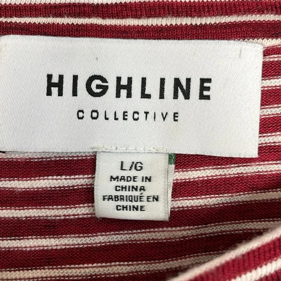 Highline Collective Bell Sleeve Red White Striped Top L - Picture 10 of 15